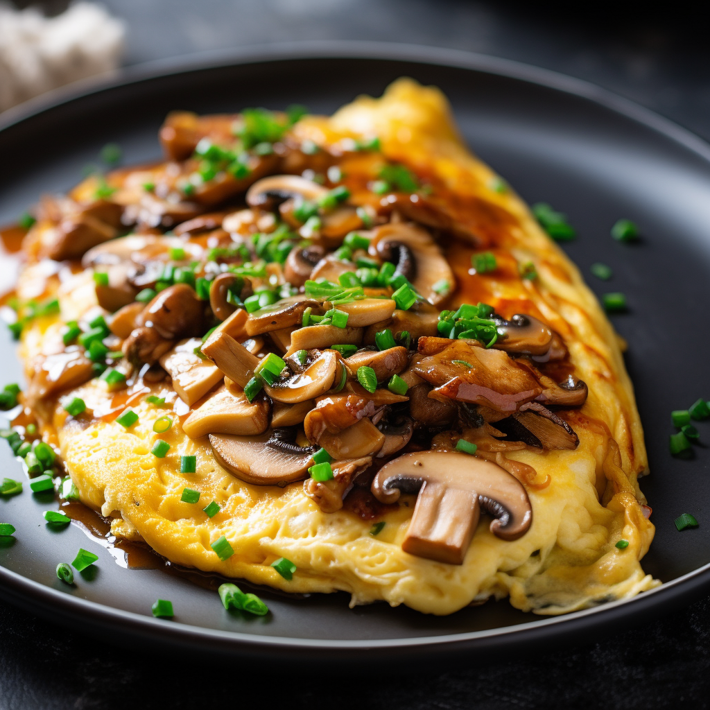 Japanese Chicken and Mushroom Omelette