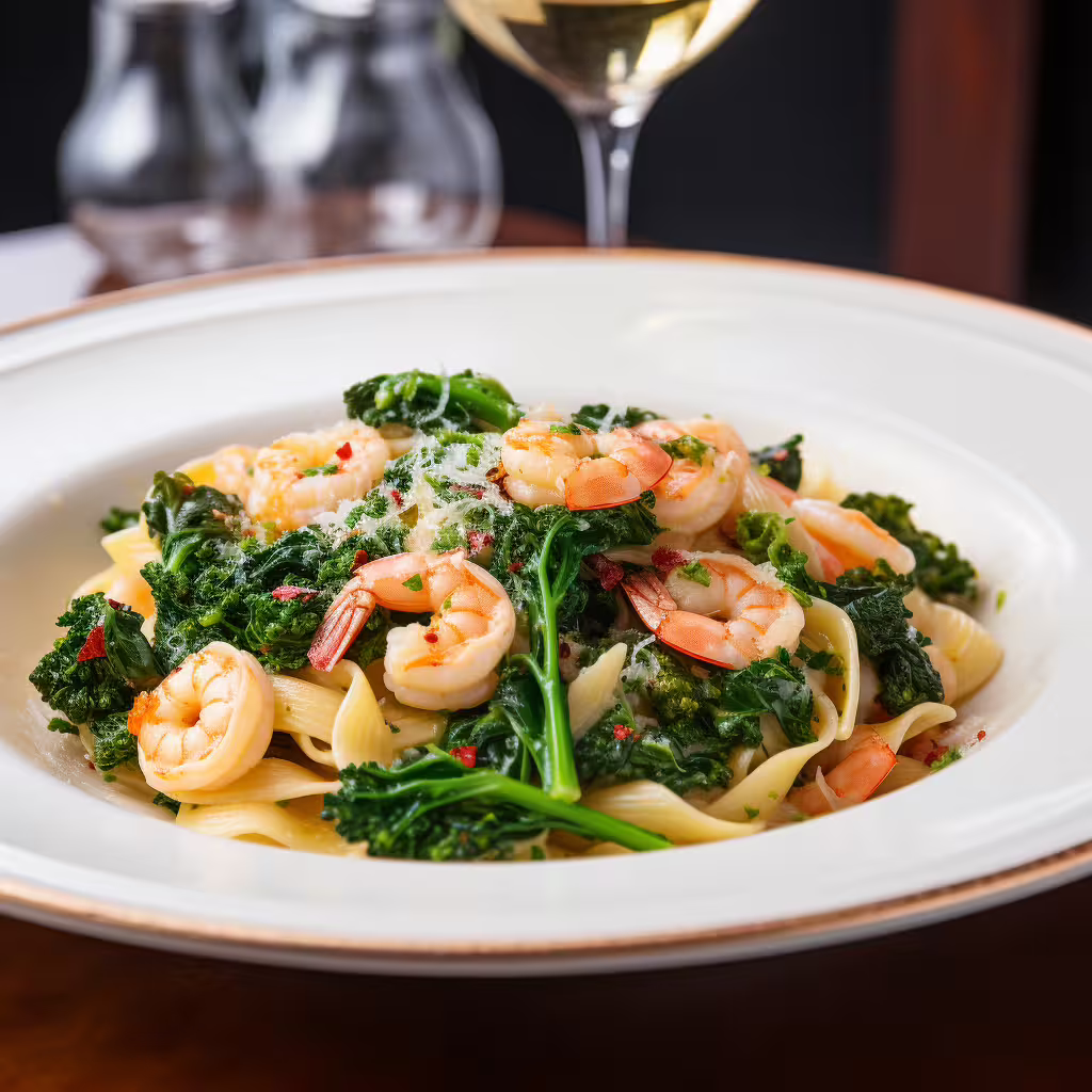 Pasta with Sautéed Shrimp and Broccoli Rabe