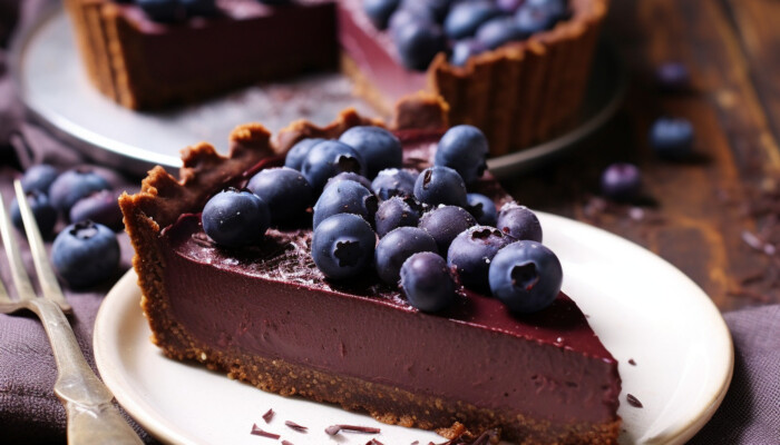 Blueberry chocolate tart