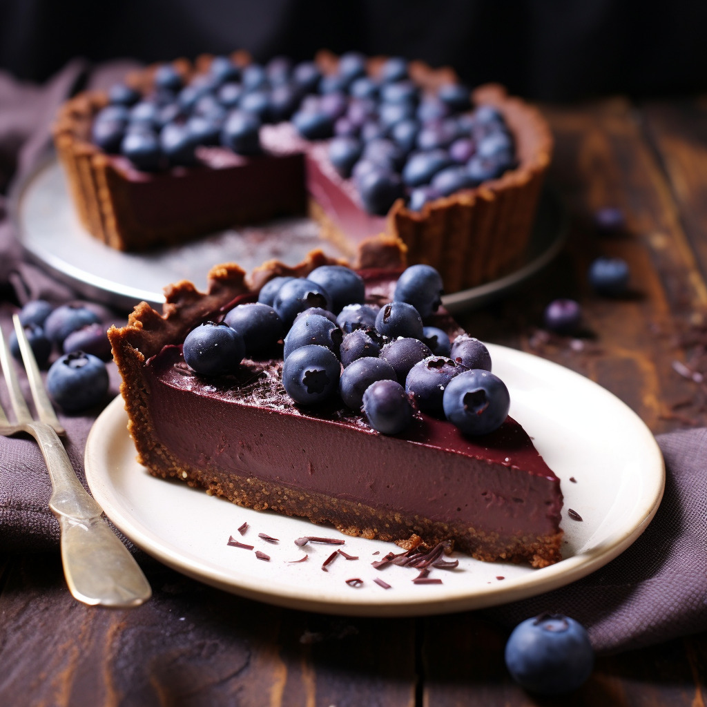 Blueberry chocolate tart