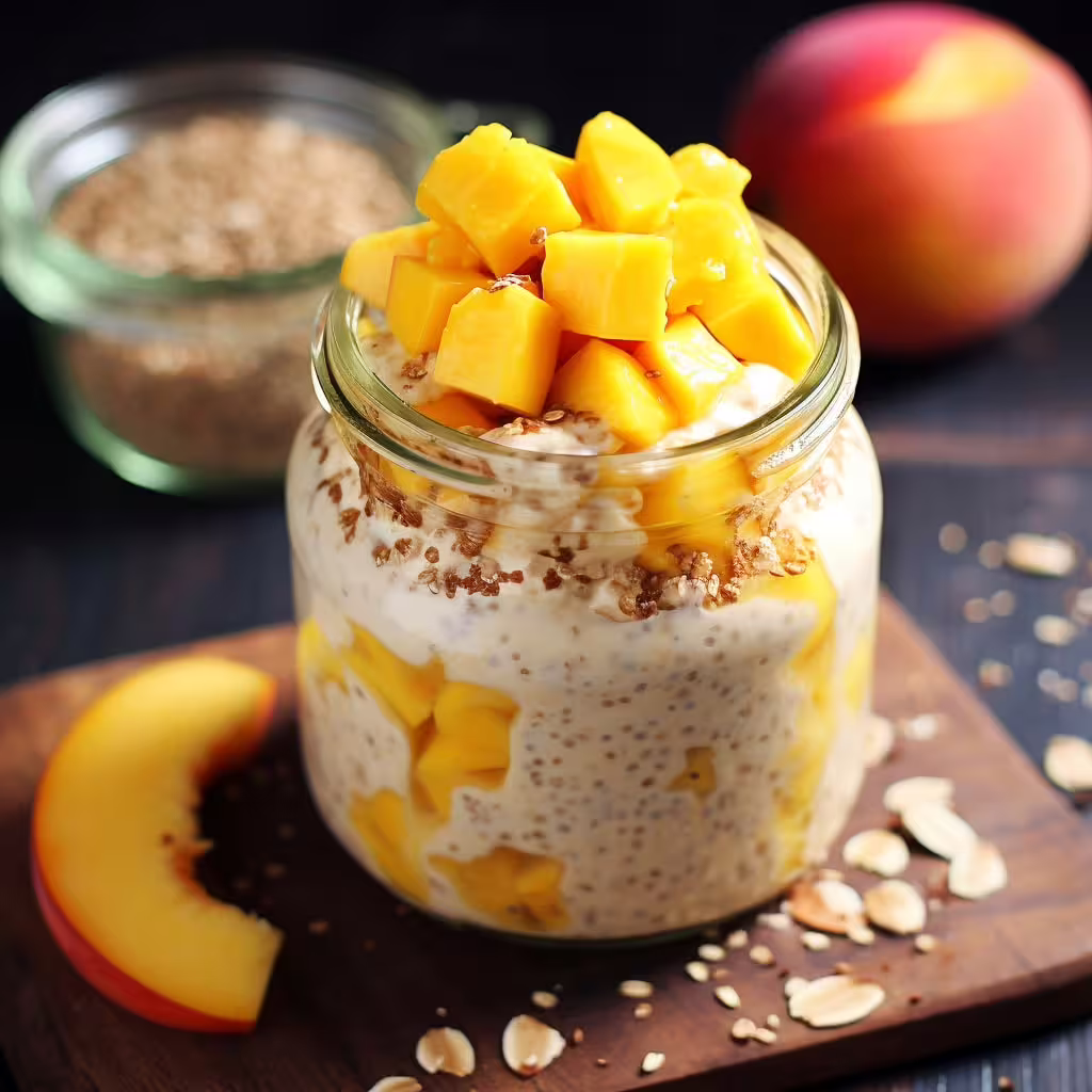 Peach Mango & Vanilla Overnight Oats