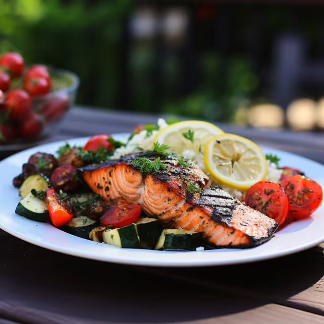 Grilled Mediterranean Salmon