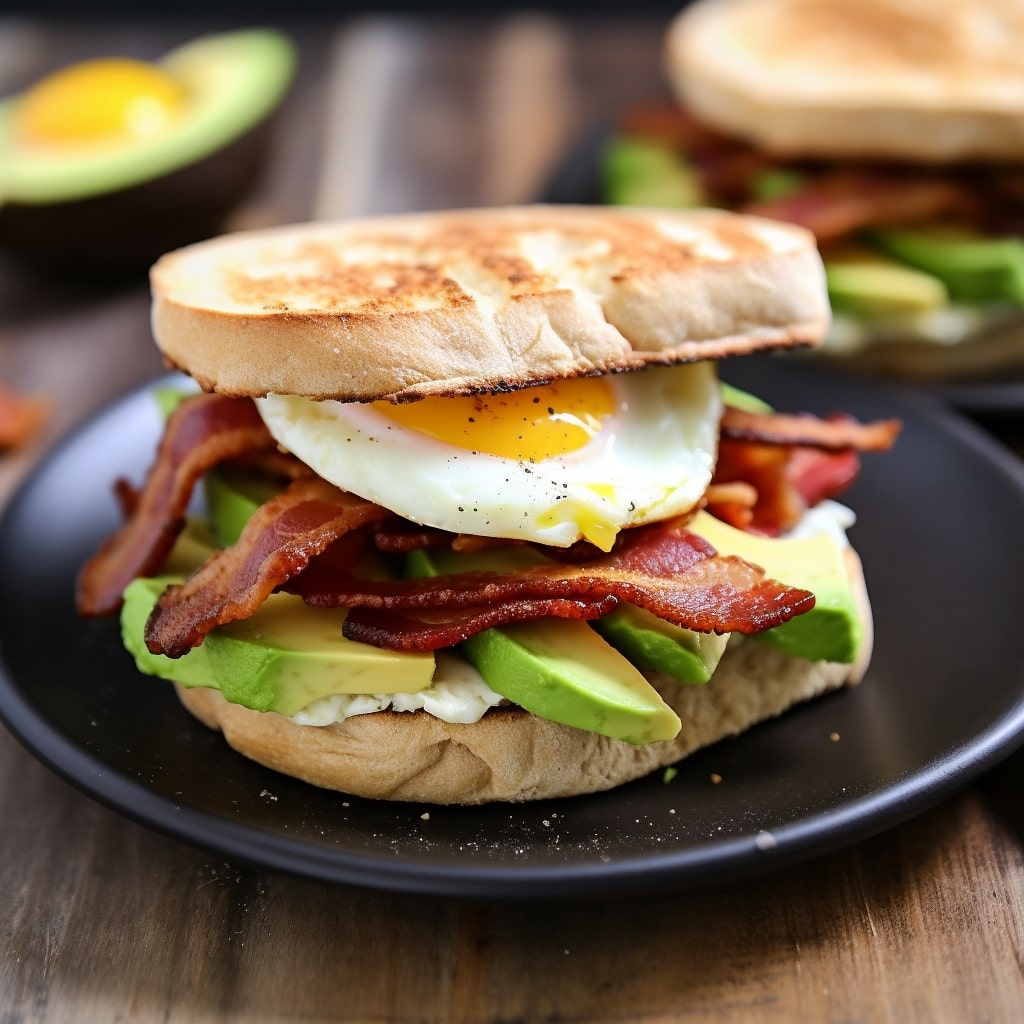 Bacon and Avocado Breakfast Sandwich
