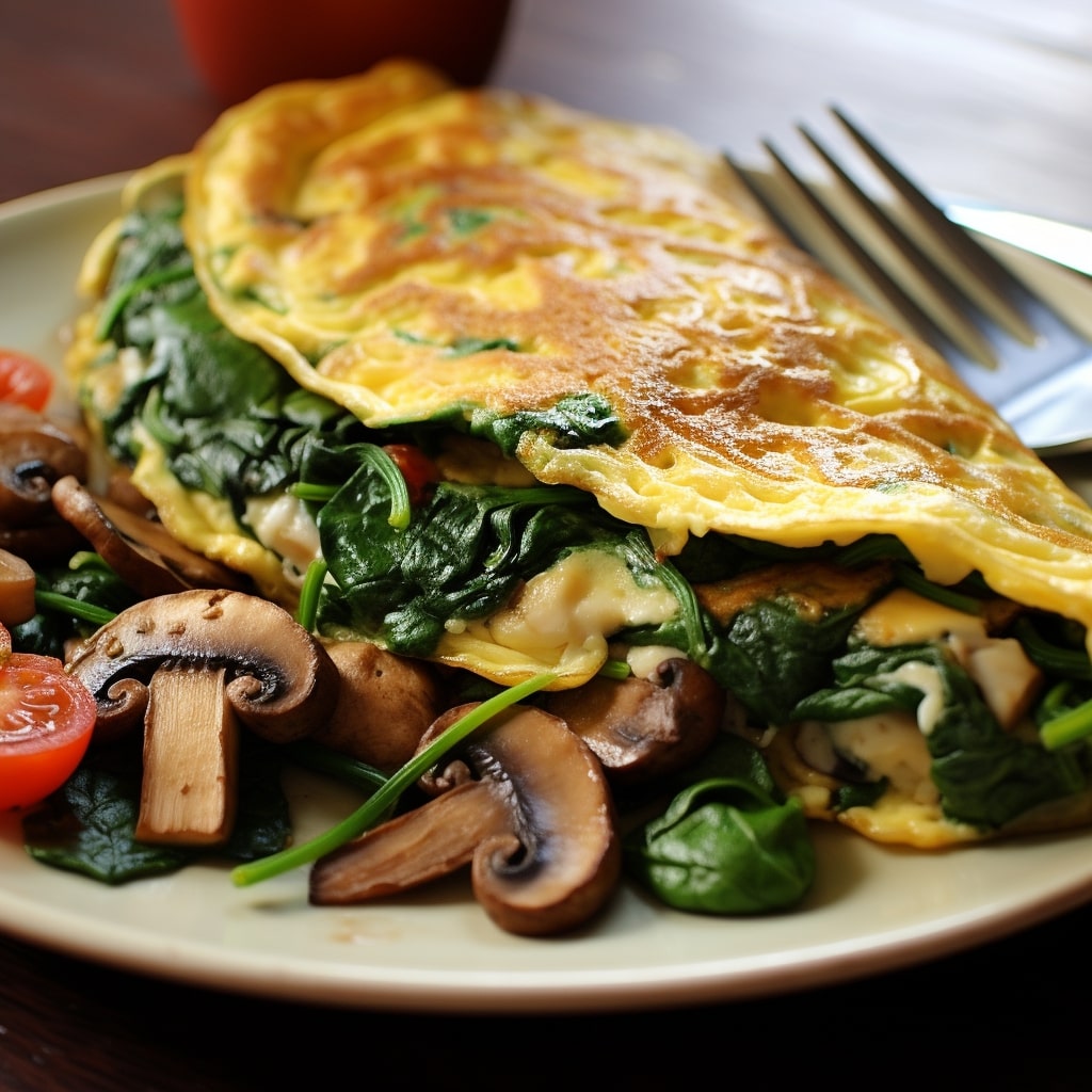 Spinach and Mushroom Omelette