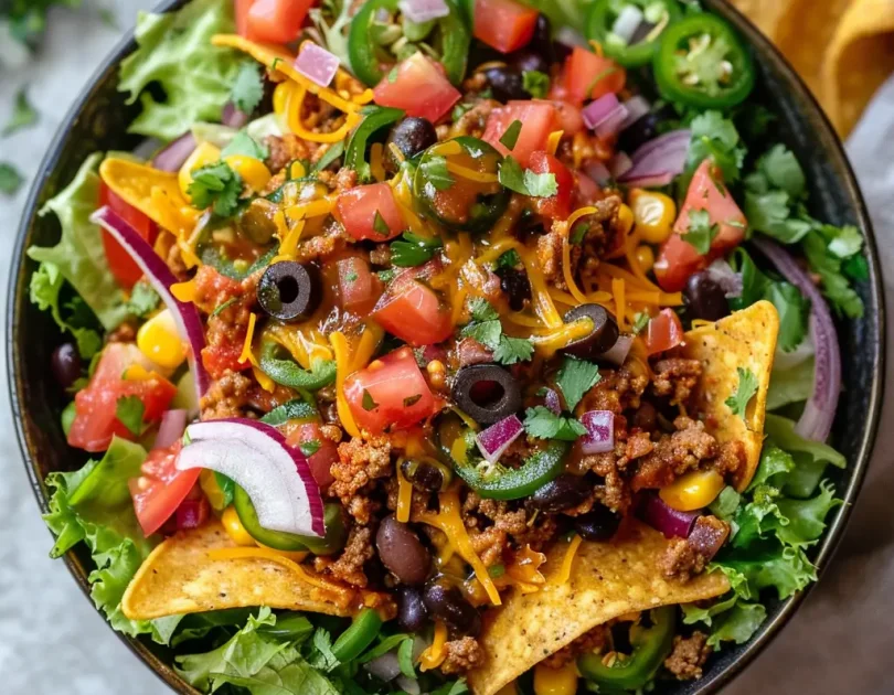 Taco Salad with Salsa Dressing