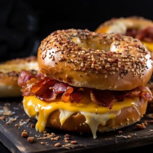 Bagels with Bacon and Cheese