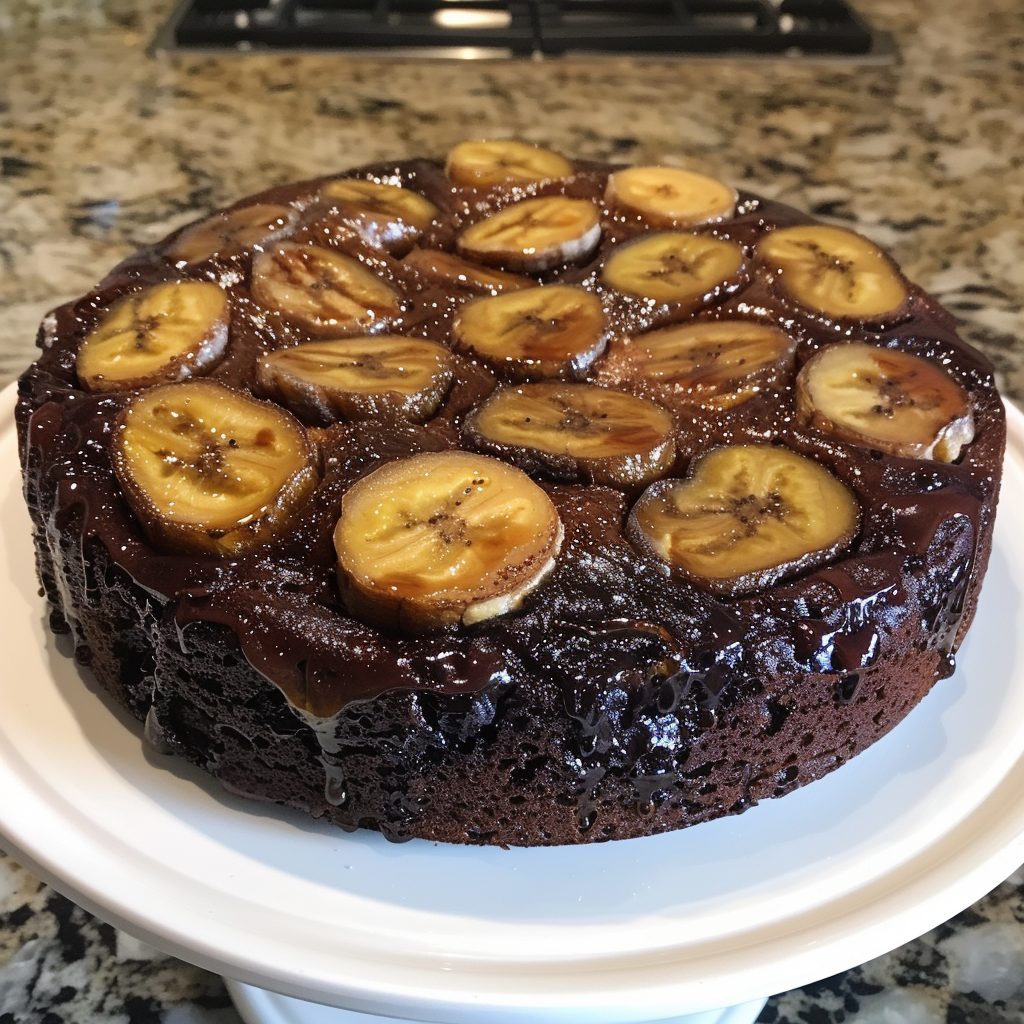Chocolate Banana Upside Down Cake