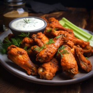 Crispy buffalo chicken wings