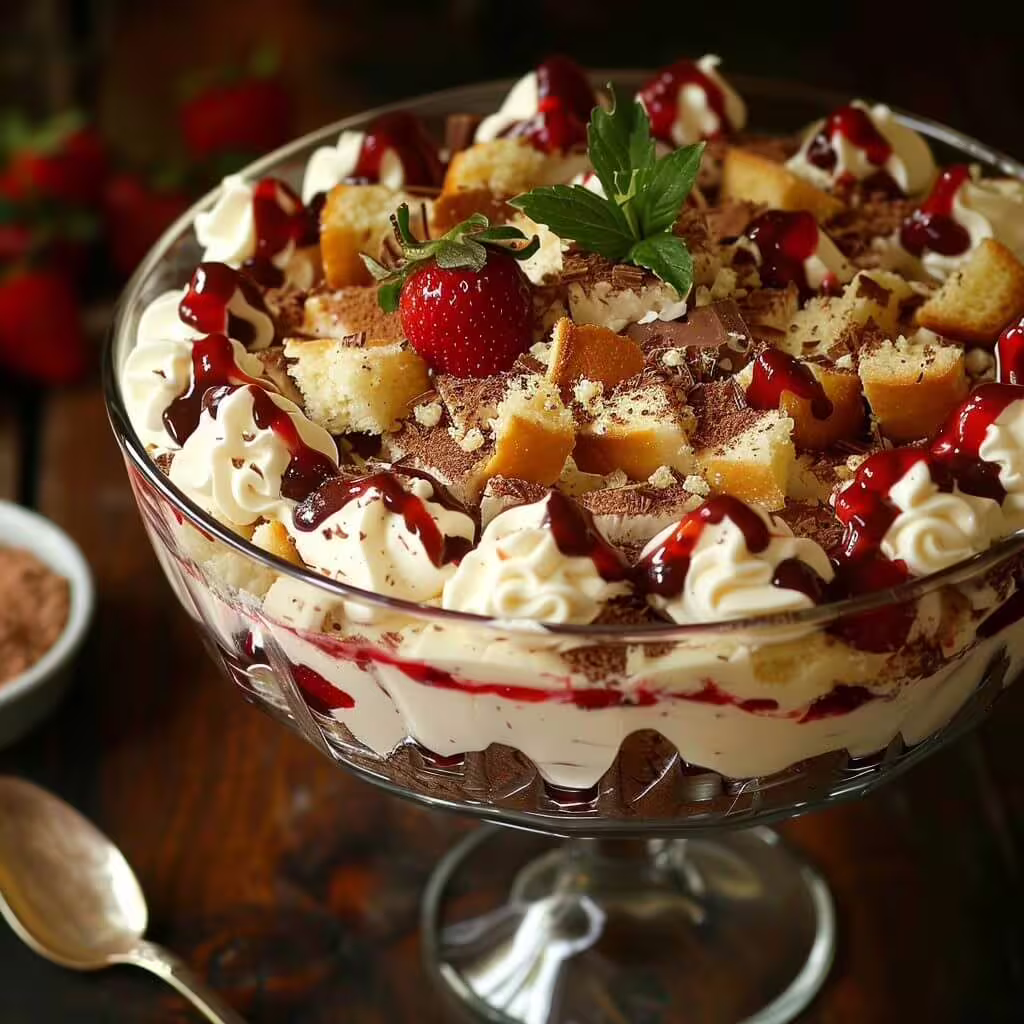 Chocolate and Strawberry Panettone Trifle