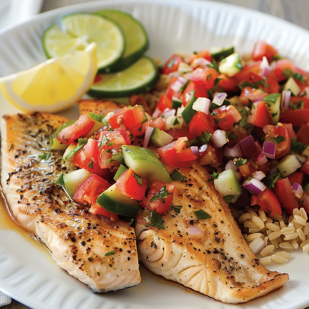 Greek-Style Baked Tilapia with Mediterranean Salsa