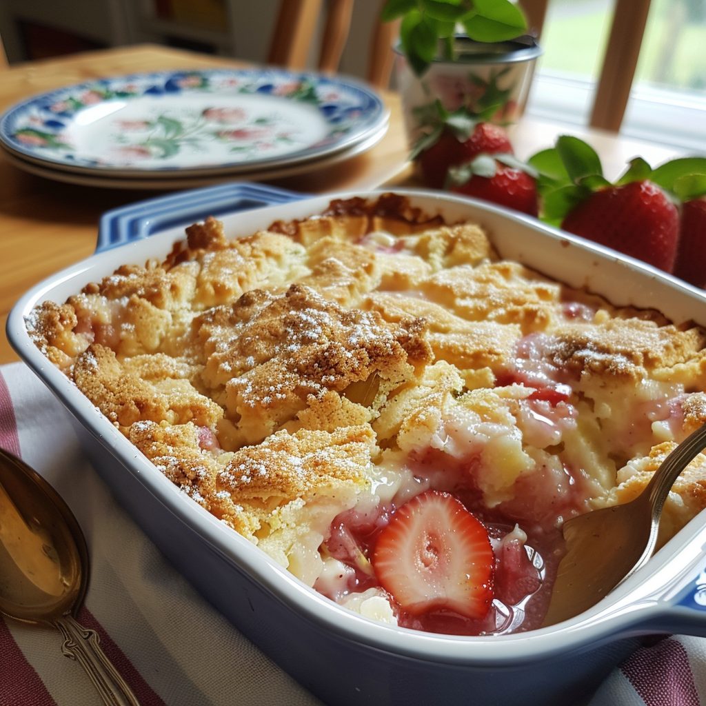 Rhubarb and Strawberry Cobbler