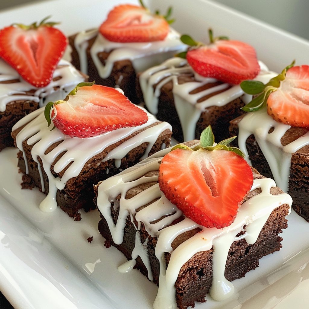 Chocolate Covered Strawberry Brownies