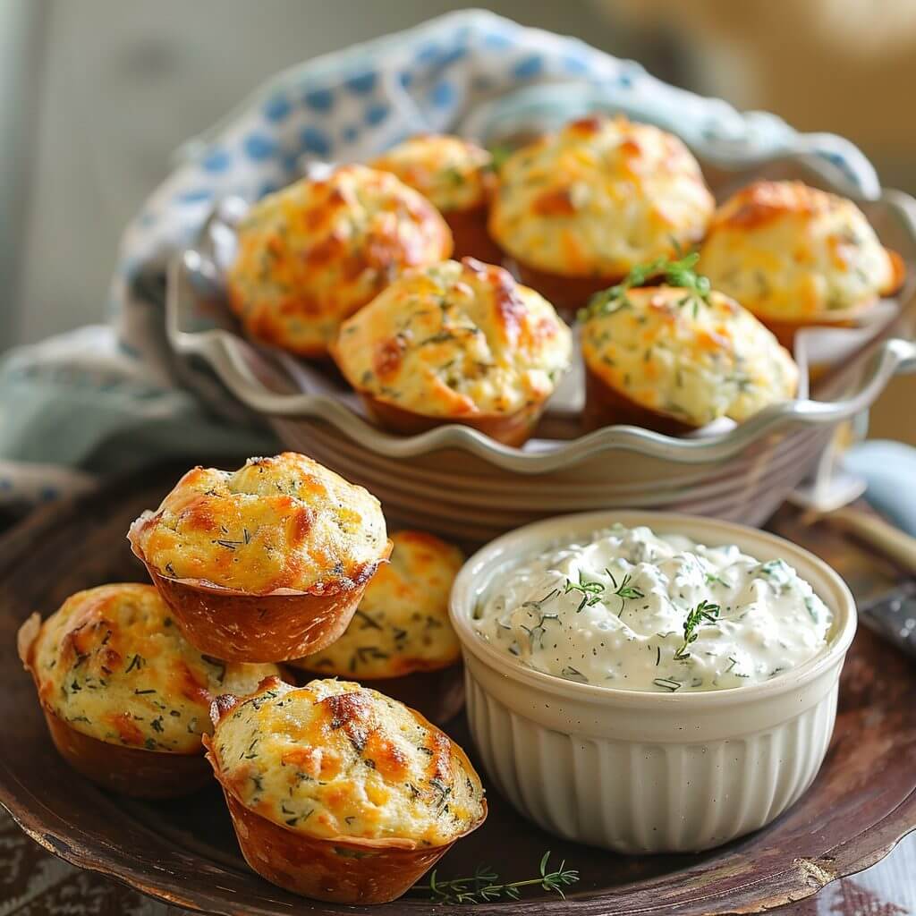 muffins and dip