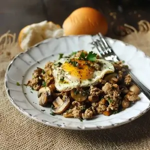 Turkey and Mushroom Breakfast Saute