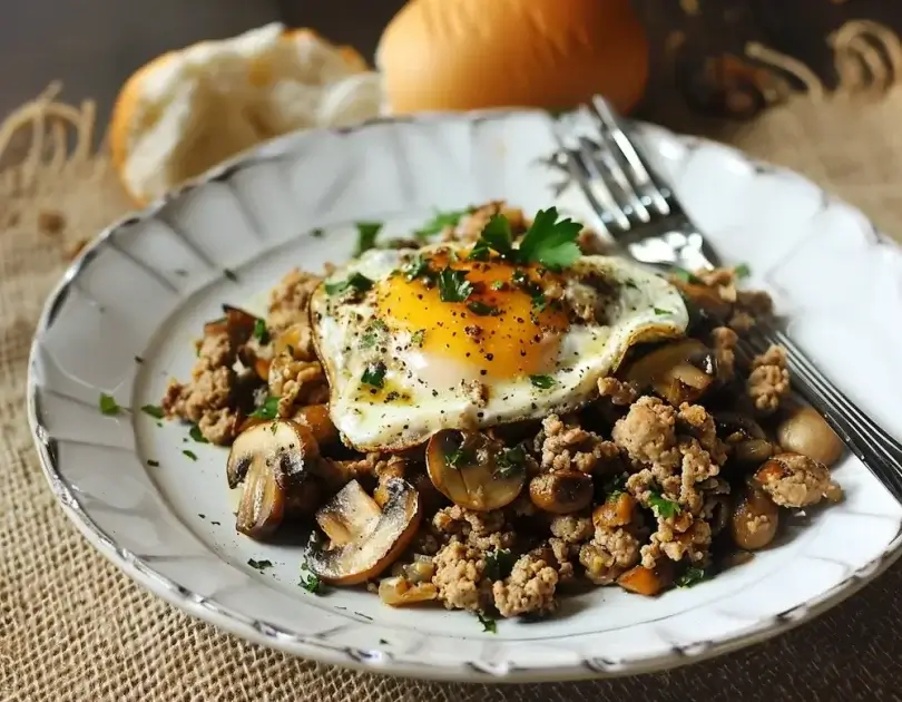 Turkey and Mushroom Breakfast Saute
