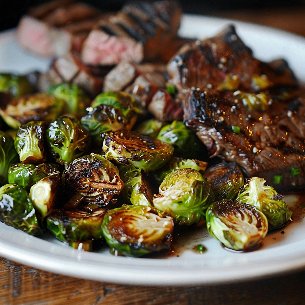 Grilled Beef and Brussels Sprouts