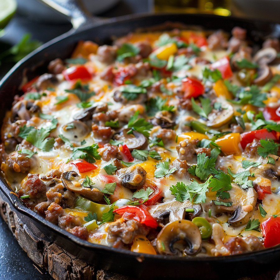 Sausage and Mushroom Breakfast Skillet