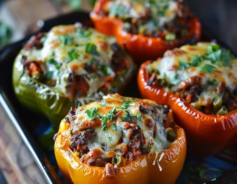 Baked Spiced Stuffed Bell Peppers