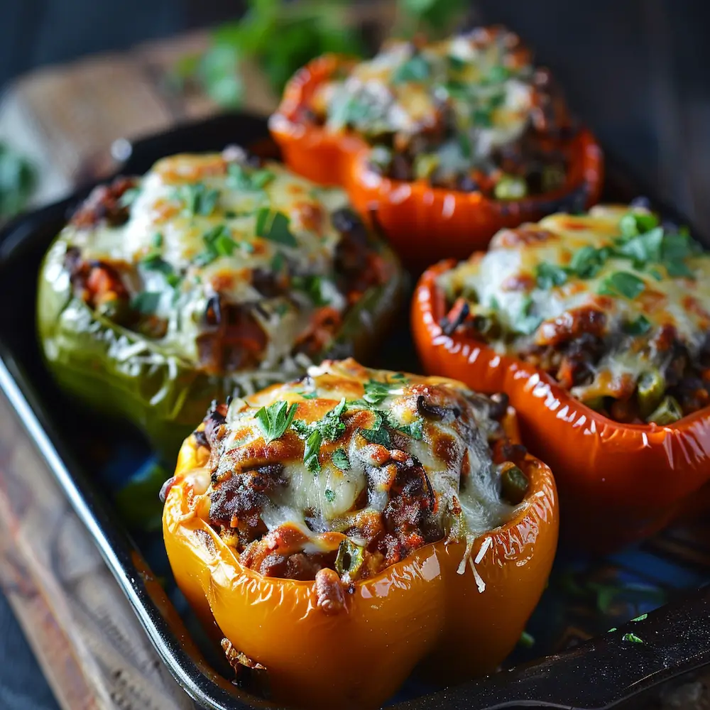 Baked Spiced Stuffed Bell Peppers