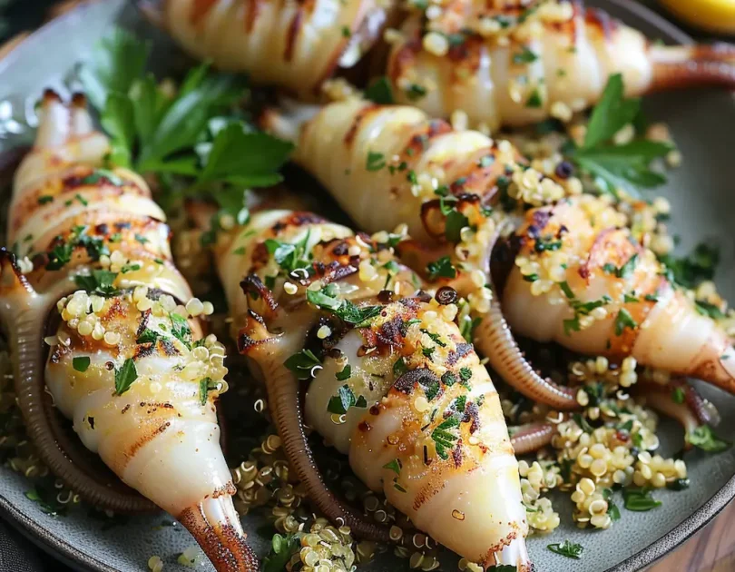 Baked Stuffed Squid with Herb Quinoa