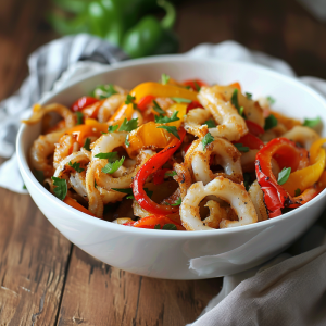 Calamari and Bell Pepper Medley