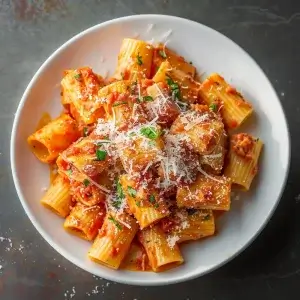 Cooked Pasta with Tomato Sauce