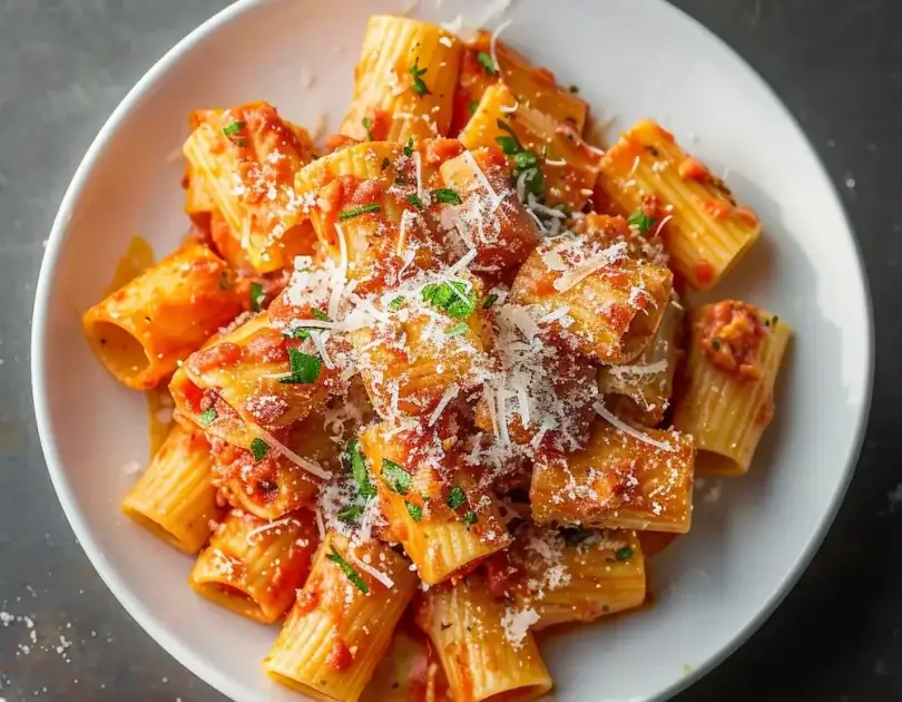 Cooked Pasta with Tomato Sauce