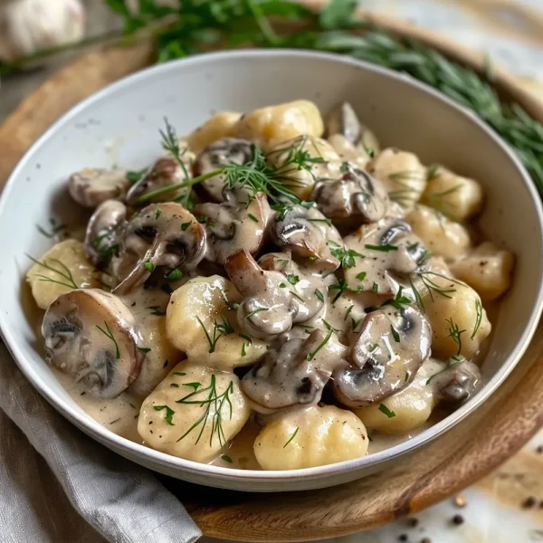 Gnocchi with Creamy Mushroom Sauce