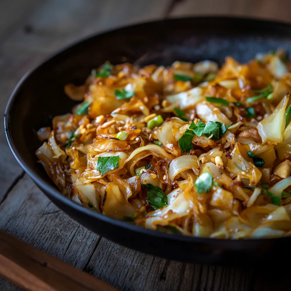 Fried Cabbage and Egg Noodles