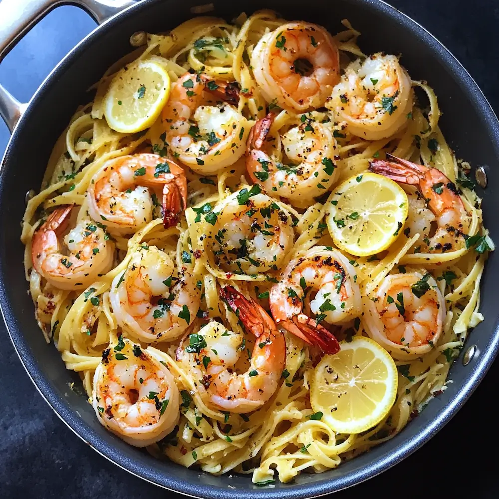 One-Pot Lemon Garlic Shrimp Pasta