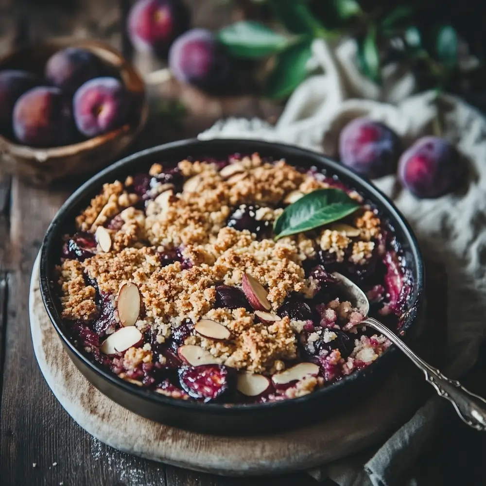 Plum and Almond Crumble