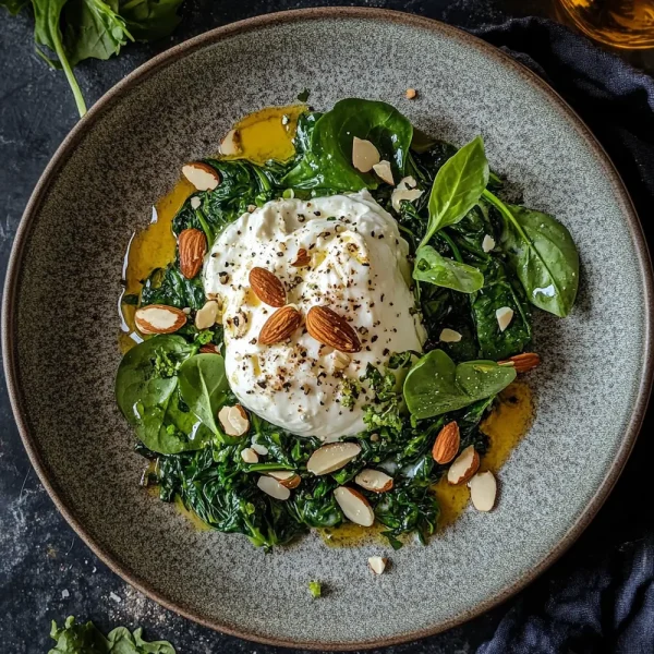 Rotelle with Burrata, Spinach and Almonds