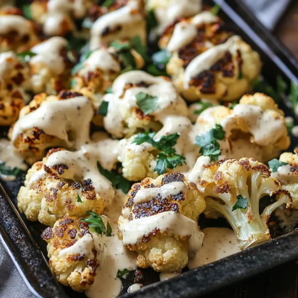 Roasted Cauliflower with Tahini Sauce