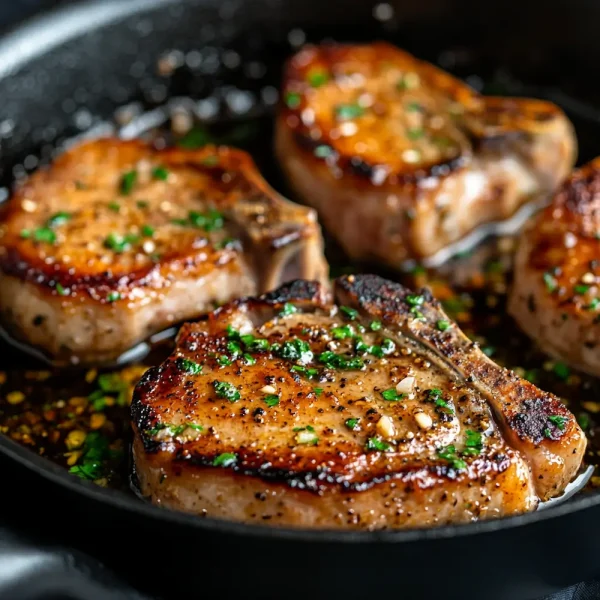 Skillet Garlic Pork Chops