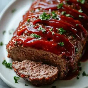 Meatloaf with ketchup