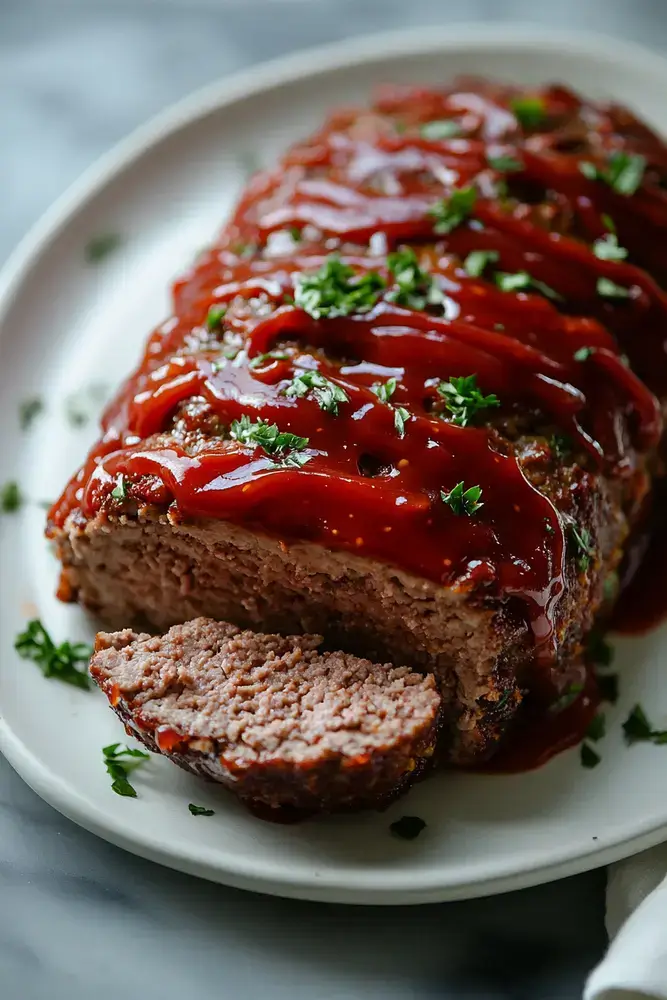 Meatloaf with ketchup