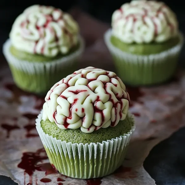 Gren Zombie Brain Cupcakes