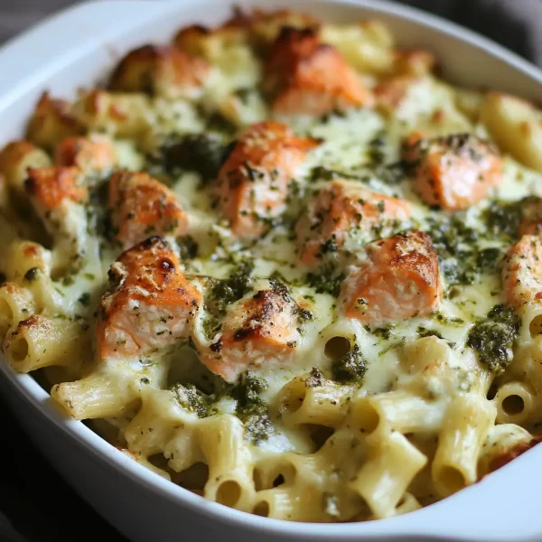 Pesto Salmon Pasta Bake