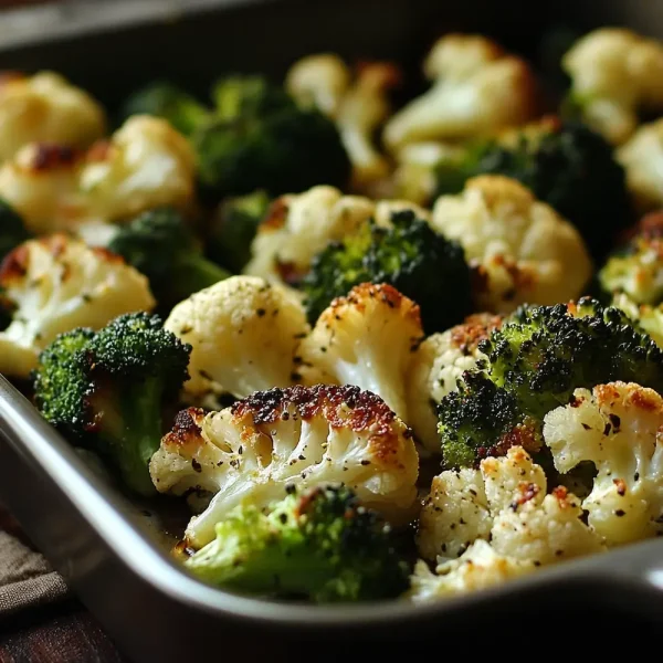 Roasted cauliflower and broccoli