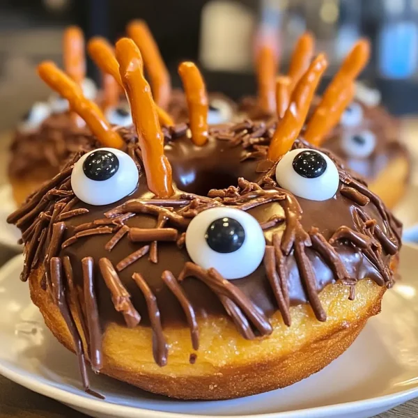 Pumpkin Spice Spider Donuts