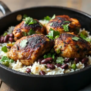 Spiced Chicken With Coconut Rice & Beans