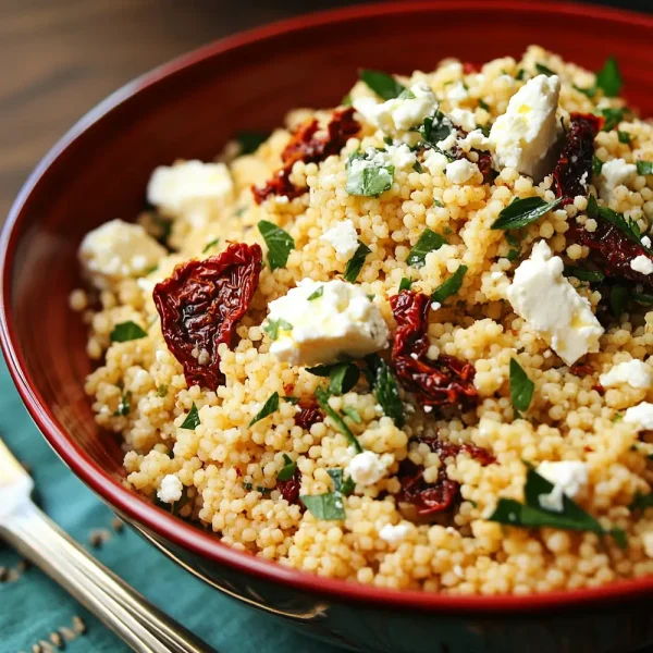 Couscous Salad with Sun Dried Tomato and Feta