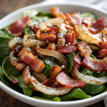 Warm Spinach Bacon Salad